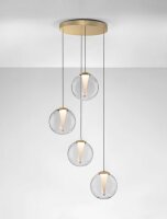 LED Hängeleuchte in Gold 56 cm breit dimmbar...