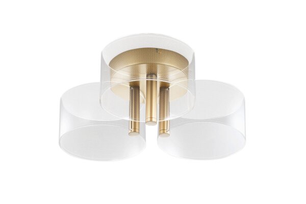 LED Deckenlampe Ø 44 cm in Gold Weiß Metall 3 flammig Modern