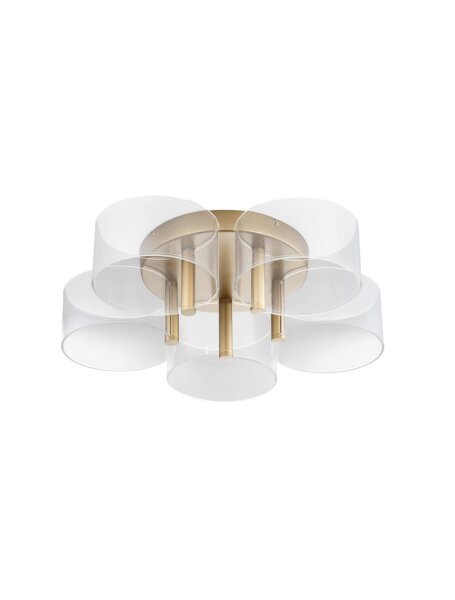 LED Deckenleuchte in Gold Weiß Ø 56 cm dimmbar Metall Modern