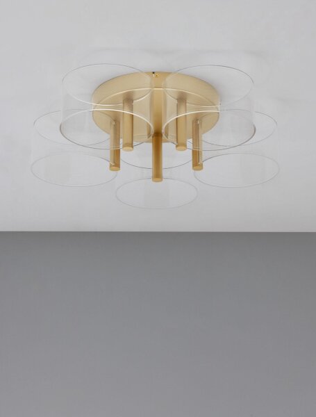 LED Deckenleuchte in Gold Weiß Ø 56 cm dimmbar Metall Modern