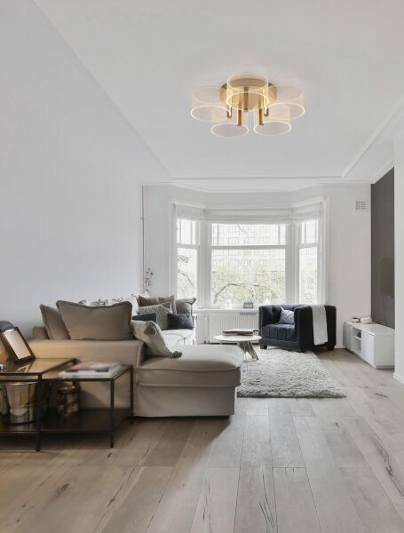 LED Deckenleuchte in Gold Weiß Ø 56 cm dimmbar Metall Modern