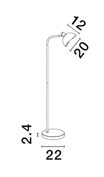 Stehlampe E14 150 cm in Schwarz Gold schwenkbar Retro Metall