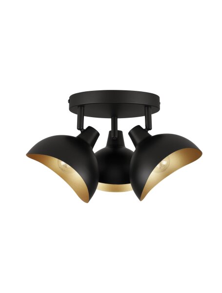 Spotleuchte E14 Ø 18 cm in Schwarz Gold schwenkbar Retro