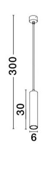 Pendelleuchte schmal GU10 Ø 6 cm Schwarz höhenverstellbar