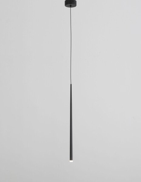 LED Pendelleuchte schmal Ø 8 cm Schwarz höhenverstellbar