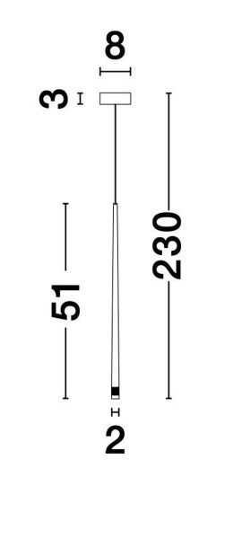 LED Pendelleuchte schmal Ø 8 cm Schwarz höhenverstellbar