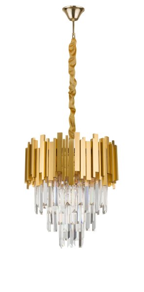 Hängelampe Klassisch in Gold Ø 40 cm E14 Kristall Metall