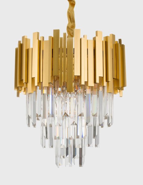 Hängelampe Klassisch in Gold Ø 40 cm E14 Kristall Metall