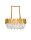 Pendelleuchte Kristall Metall E14 in Gold 80 cm lang rund
