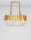 Pendelleuchte Kristall Metall E14 in Gold 80 cm lang rund