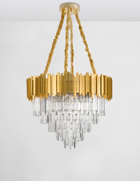 Hängelampe E14 Ø 73 cm in Gold höhenverstellbar Klassisch