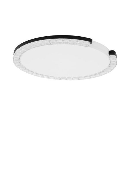 LED Deckenlampe flach Ø 46 cm Schwarz Weiß dimmbar warmweiß