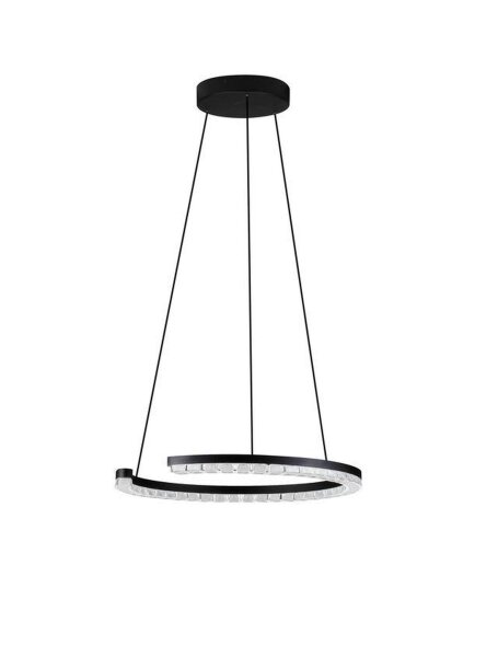 LED Pendelleuchte Ø 46 cm dimmbar Schwarz höhenverstellbar