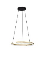 LED H&auml;ngeleuchte &Oslash; 46 cm in Schwarz Gold...