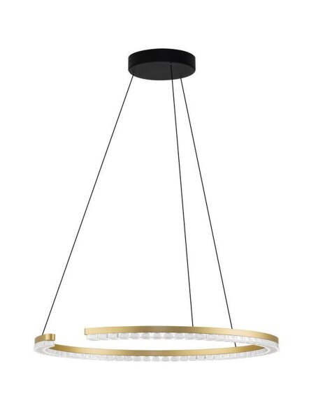 LED Hängeleuchte in Schwarz Gold Ø 65 cm dimmbar Ring Modern