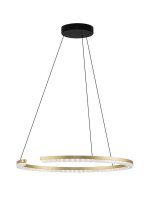 LED H&auml;ngeleuchte in Schwarz Gold &Oslash; 65 cm...