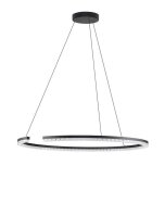 Runde LED Pendelleuchte &Oslash; 85 cm Schwarz dimmbar...