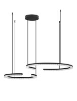 LED H&auml;ngelampe 93 cm breit Schwarz dimmbar...