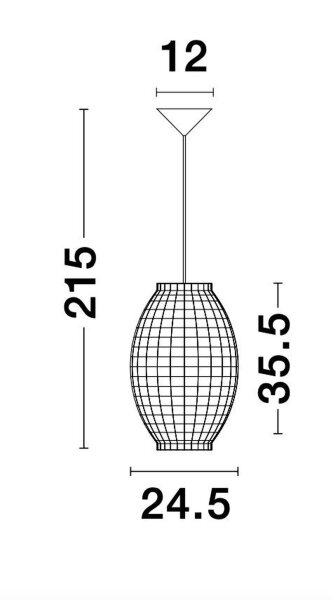 Pendelleuchte E27 24 cm breit Schwarz Braun höhenverstellbar