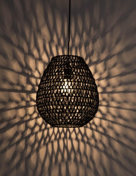 Hängeleuchte Schwarz 30 cm breit E27 höhenverstellbar Boho