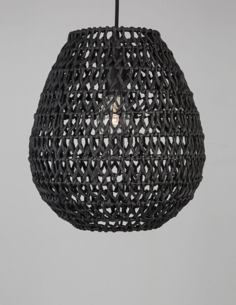 Hängeleuchte Schwarz 30 cm breit E27 höhenverstellbar Boho