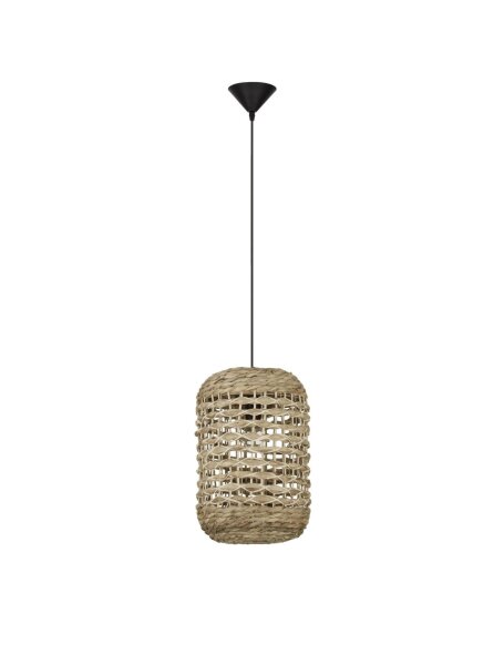 Hängelampe E27 27 cm breit Schwarz Braun höhenverstellbar