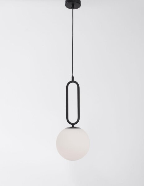 Pendelleuchte rund E27 Ø 20 cm Schwarz Weiß höhenverstellbar