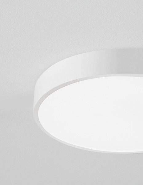 LED Deckenlampe flach Ø 40 cm Weiß warmweiß JEDDA Aluminium