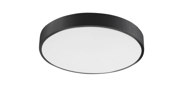 LED Deckenleuchte Schwarz Ø 40 cm flach warmweiß JEDDA