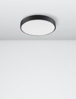 LED Deckenleuchte Schwarz Ø 40 cm flach...