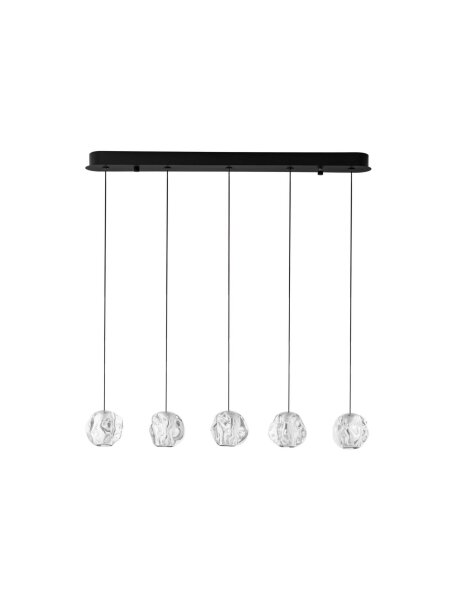 LED Pendelleuchte 84 cm lang Schwarz dimmbar 5 flammig