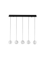 LED Pendelleuchte 84 cm lang Schwarz dimmbar 5 flammig