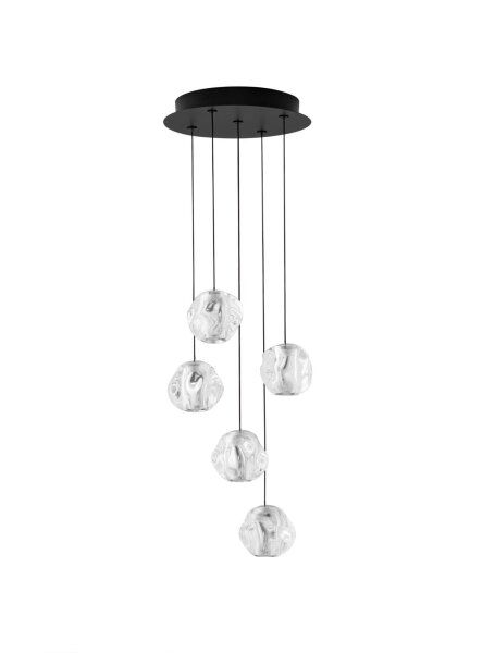 LED Hängelampe Schwarz 30 x 25 cm dimmbar 5 flammig warmweiß
