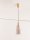 LED Pendelleuchte 14,2 cm breit in Gold Grau Retro Rauchglas