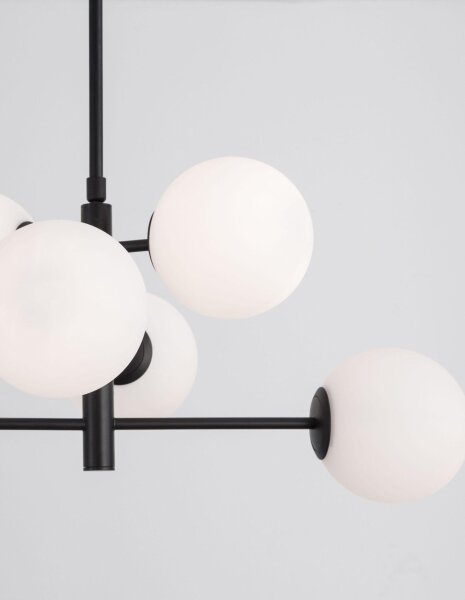 Hängeleuchte Schwarz Weiß 70 cm breit E14 höhenverstellbar