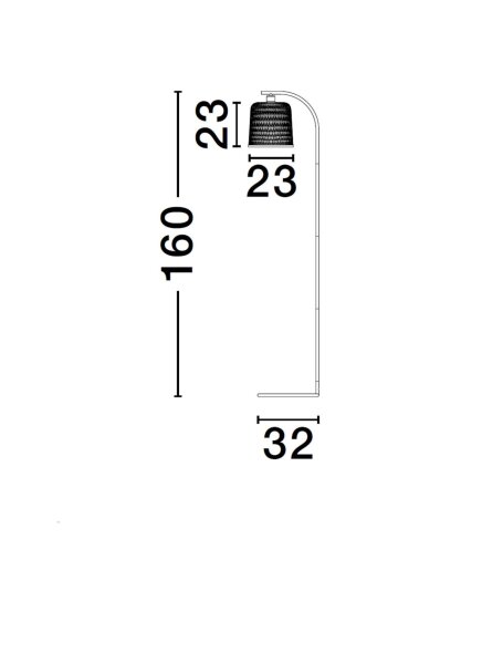 Stehleuchte Boho Schwarz Natur 160 cm E27 Bambus Metall