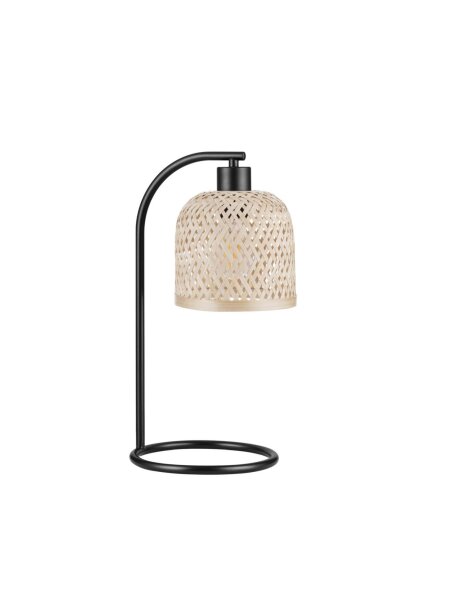 Tischlampe Boho E27 41 cm Schwarz Natur Bambus Metall
