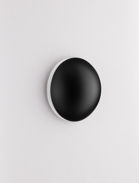LED Wandlampe rund 12,5 cm breit Schwarz Minimalistisch