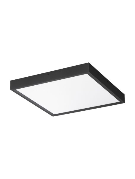 LED Deckenlampe flach 40 cm breit Schwarz warmweiß Aluminium