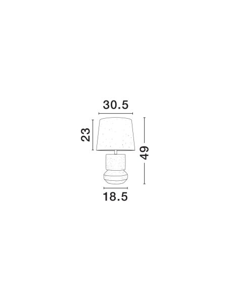 Tischlampe Keramik Stoffschirm E27 48 cm Terrakotta Weiß