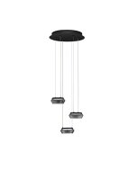 LED H&auml;ngelampe Schwarz 35 cm breit dimmbar Rauchglas...