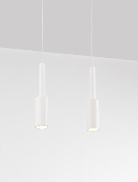 LED Pendelleuchte schmal 30 cm lang Weiß höhenverstellbar