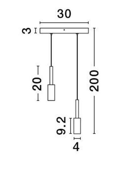 LED Pendelleuchte schmal 30 cm lang Weiß höhenverstellbar