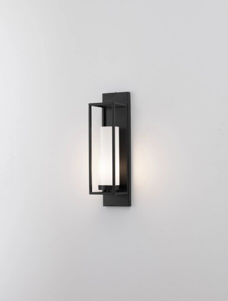 Wandlampe schmal E27 63 cm hoch Schwarz Weiß Vintage