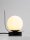Tischlampe Schwarz Weiß 18 cm E14 Glas Holz Metall rund