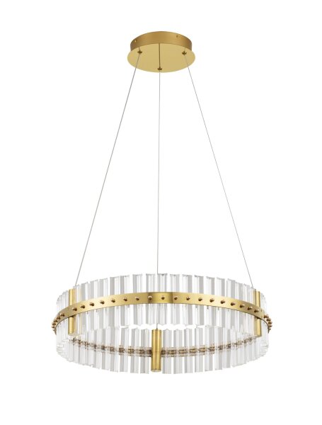 LED Pendelleuchte in Gold Ø 60 cm dimmbar Glas Ring warmweiß