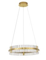 LED Pendelleuchte in Gold &Oslash; 60 cm dimmbar Glas...