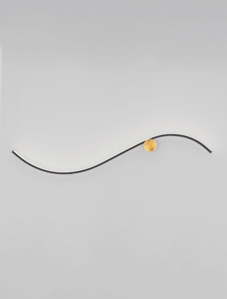 LED Wandlampe 102 cm breit in Schwarz Gold warmweiß Modern