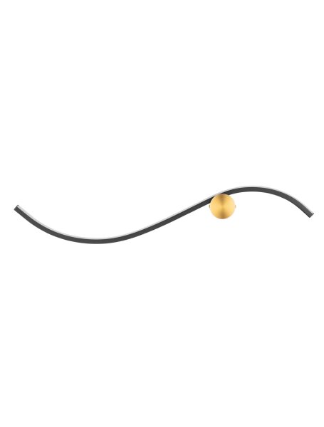 LED Wandleuchte in Gold Schwarz 65 cm breit warmweiß Modern