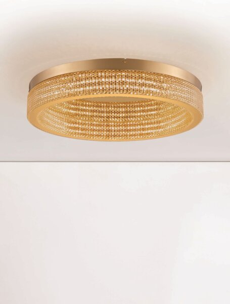 LED Deckenlampe rund Ø 60 cm in Gold dimmbar warmweiß KELLER